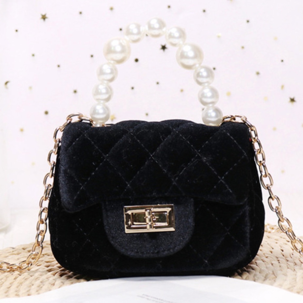NWT Velour Quilted Mini Micro Purse